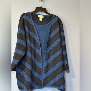 Alfred Dunner Pullover Shirt/Cardigan Unit Sweater
